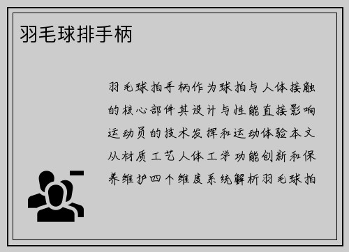 羽毛球排手柄